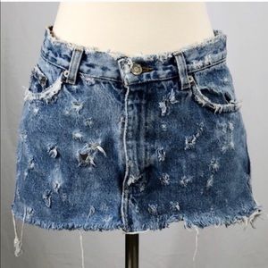 Ralph Lauren Vintage Jeans Denim Distressed Skirt4